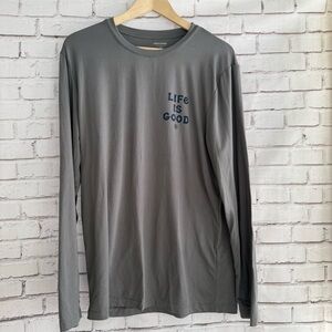 Life Is Good Men's Charcoal Long Sleeve Tee